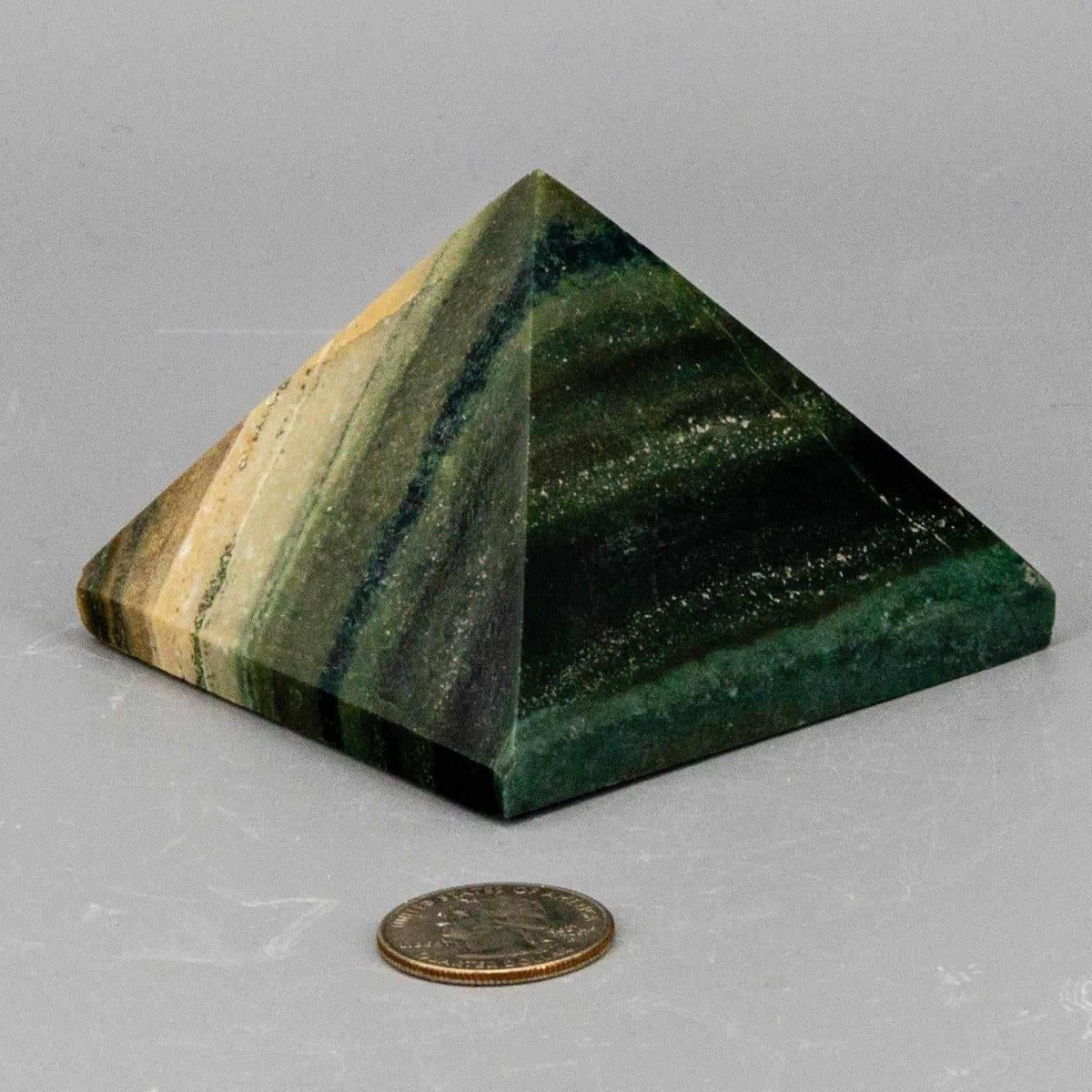 Banded Calcite Crystal Pyramid Polished Natural Stone