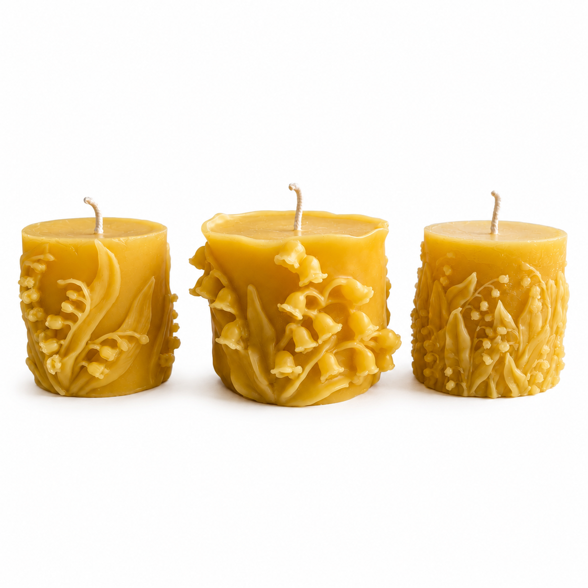 Wandering Lily of the Valley Beeswax Pillar Candles