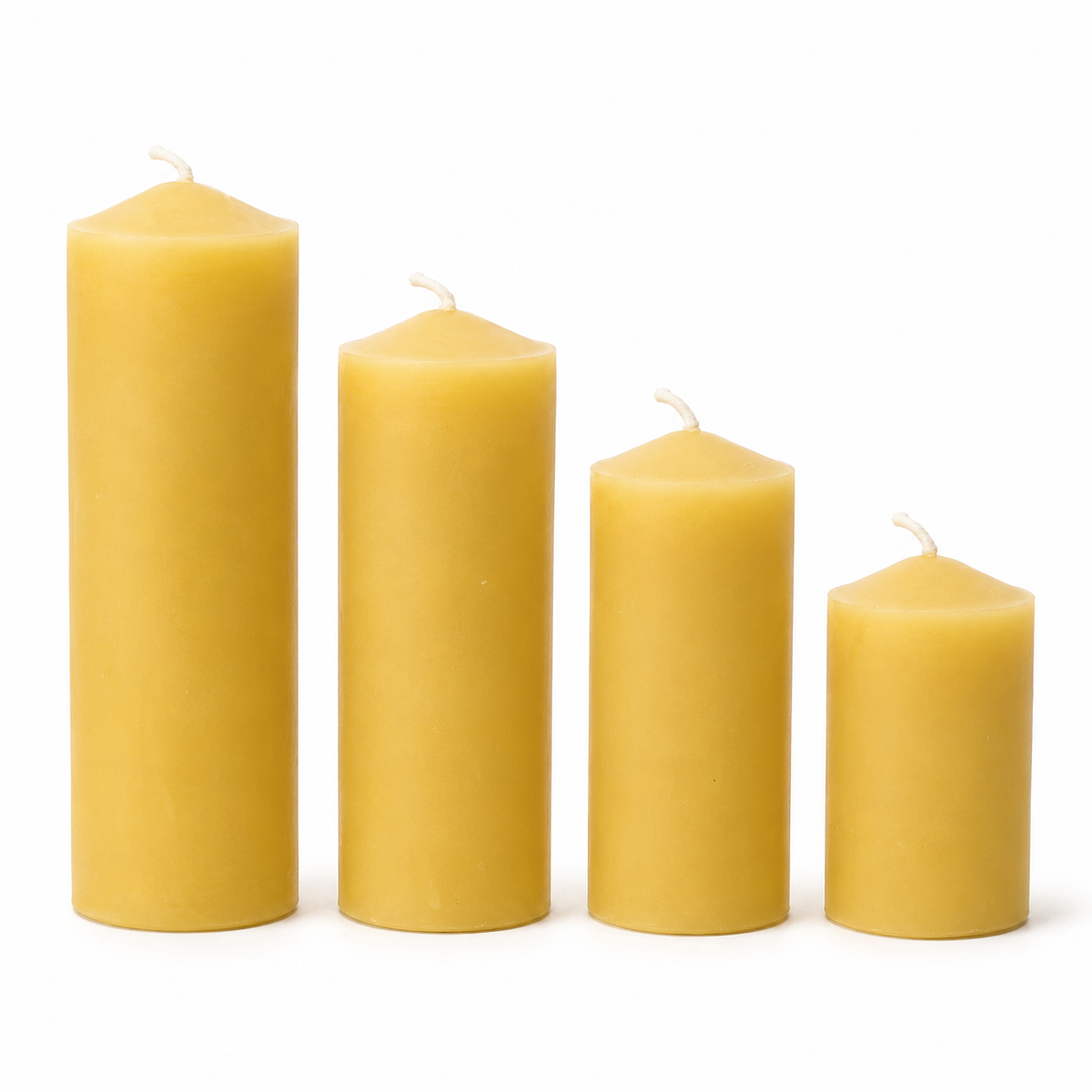 1.25" Wide Cylindrical Beeswax Pillar Candles