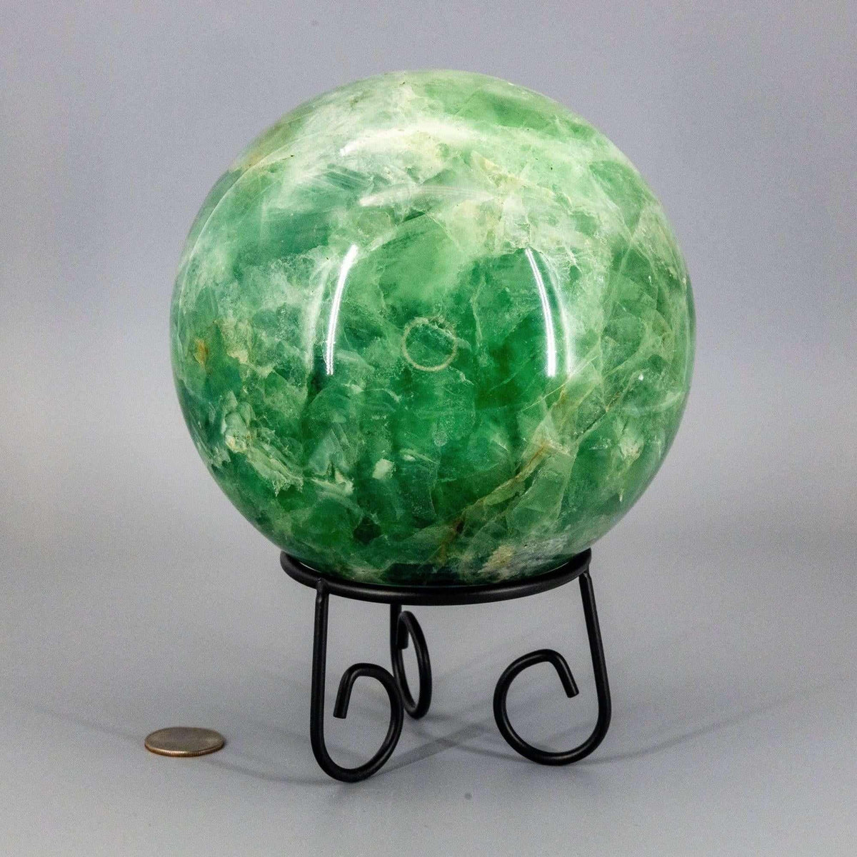Green Fluorite Crystal Sphere for Clarity & Heart Chakra