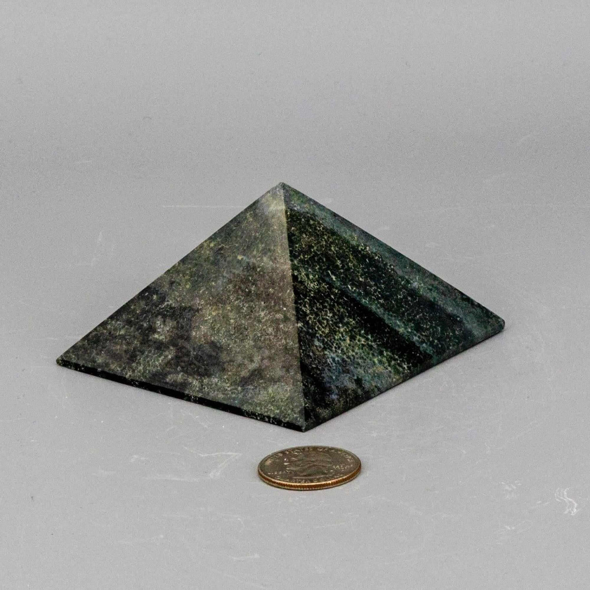 Green Jasper Crystal Pyramid Polished Heart Chakra