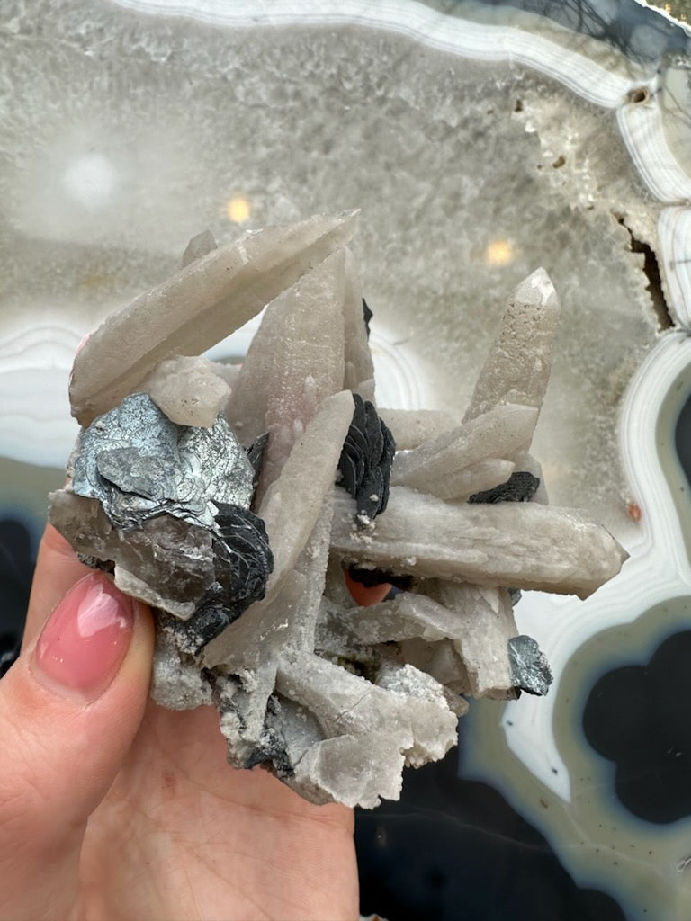 Dogtooth Calcite Cluster with Mica