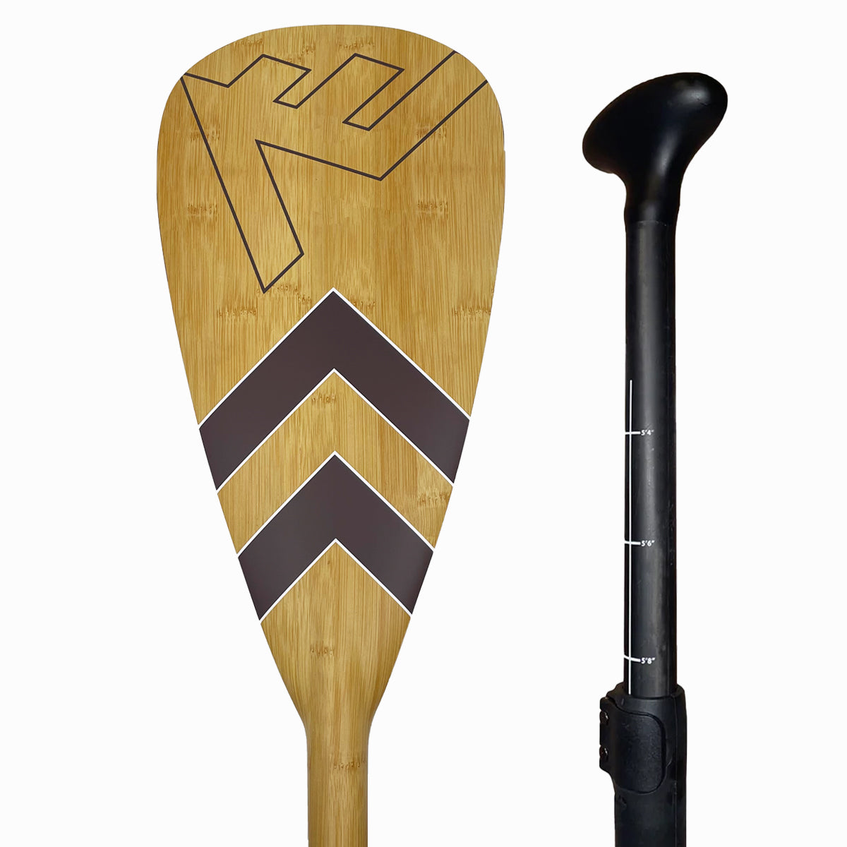 Carbon-Fiberglass Adjustable Paddle with ABS Edge - Bamboo