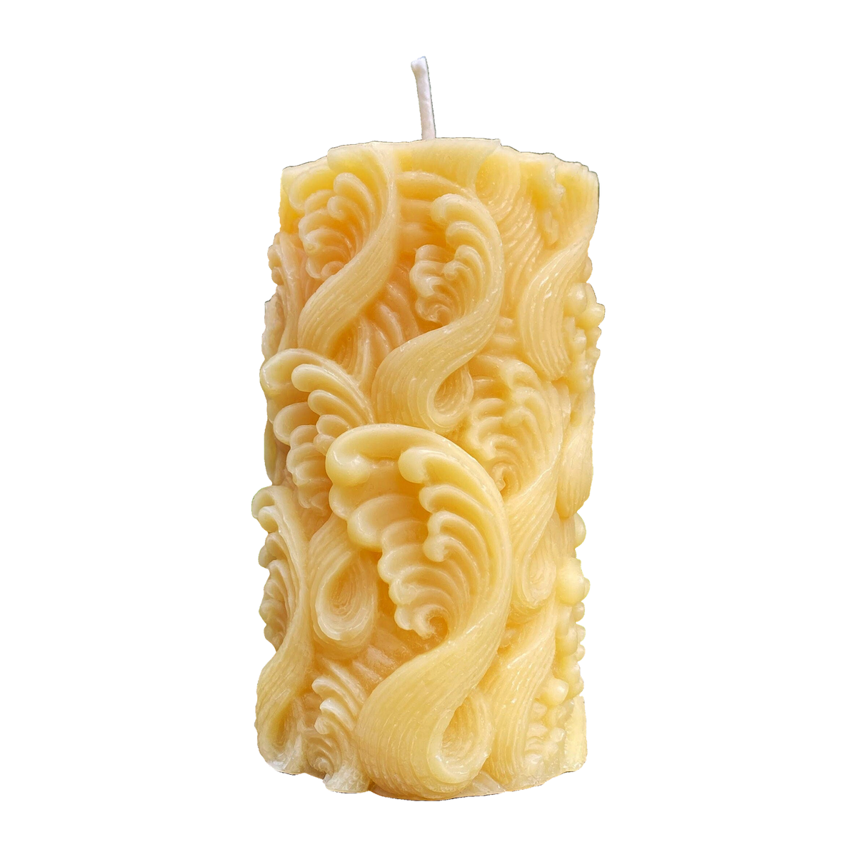 Wave Beeswax Pillar Candle