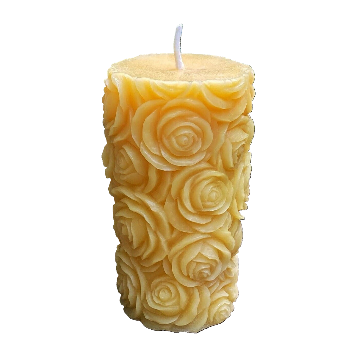 Mini Rose Beeswax Pillar Candle