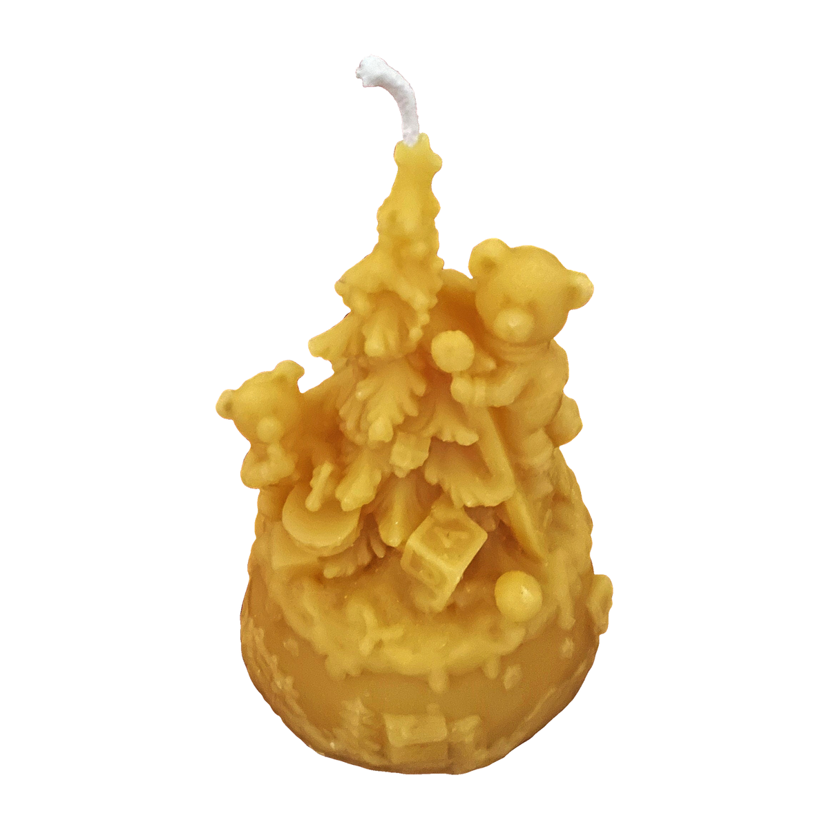 Teddy Bear Christmas Tree Beeswax Candles