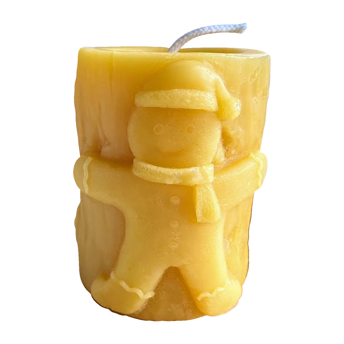 Gingerbread Man Pillar Beeswax Candle