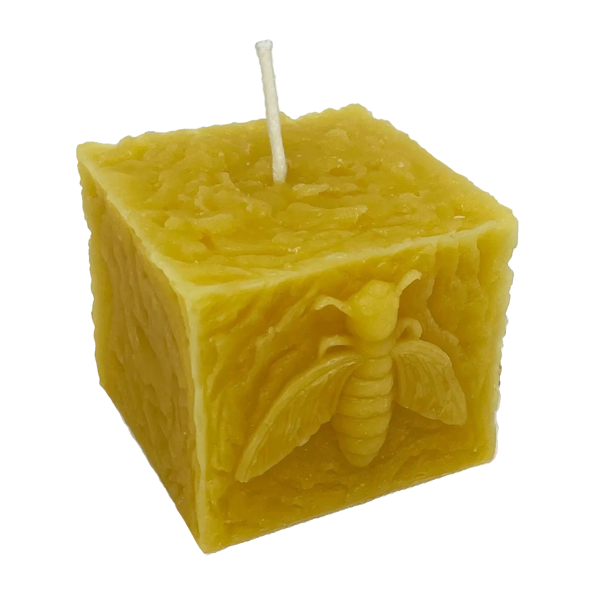 Square Bee Beeswax Pillar Candle