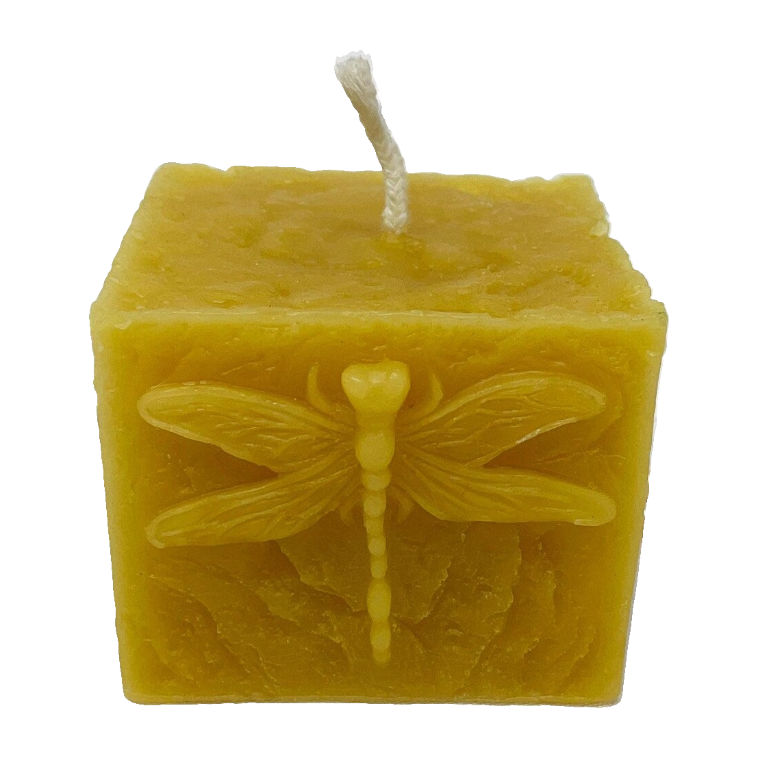Square Dragonfly Beeswax Pillar Candle