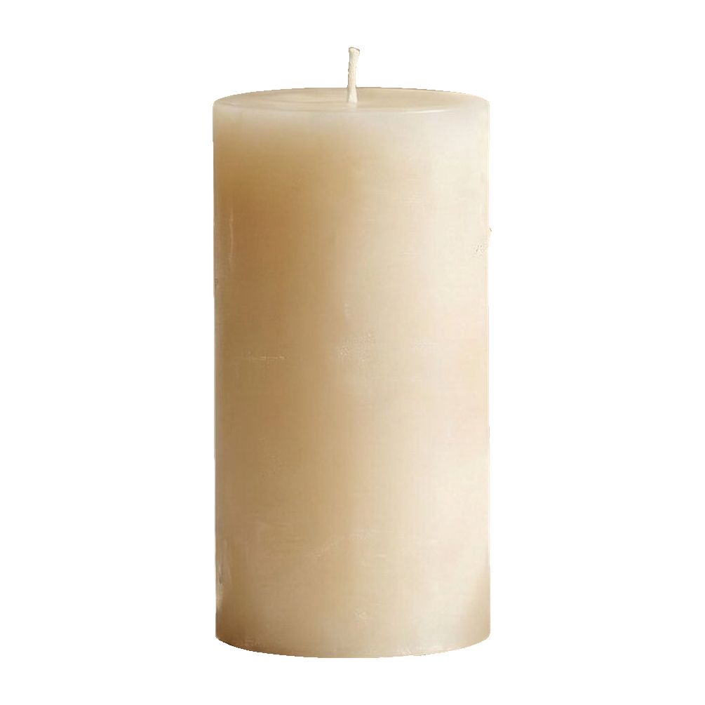 3x6 Inch White Beeswax Pillar Candle