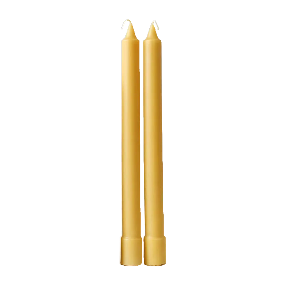 Colonial Beeswax Candle Sticks Straight Sided Set 6inch 8inch 10inch