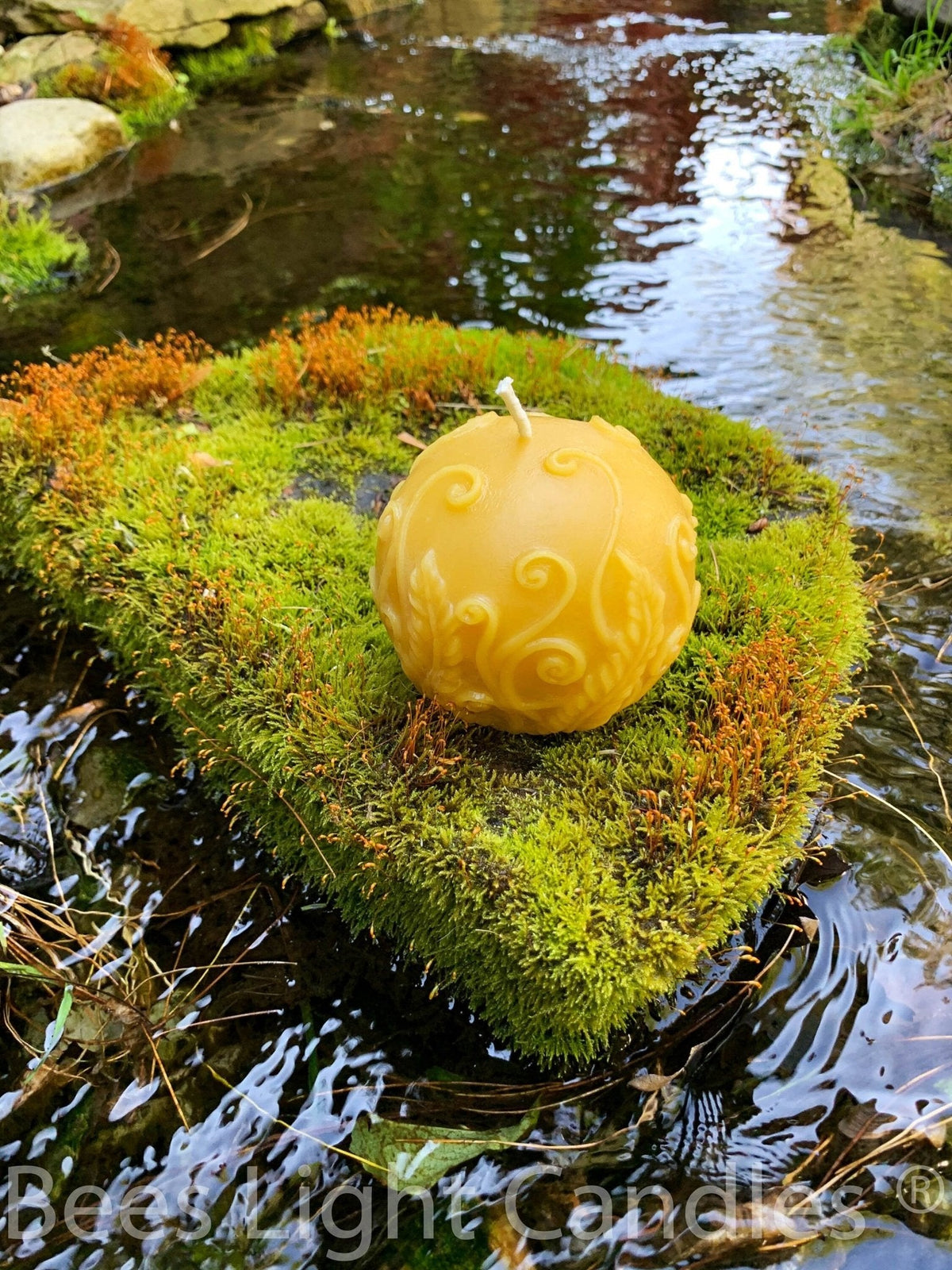 Fern Beeswax Candle Set Sphere & Pillar
