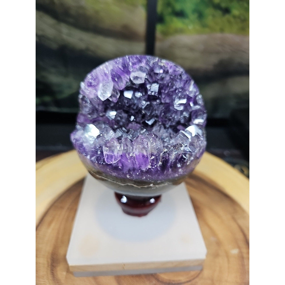 Purple Quartz Crystal Cave Geode – 1.92 lb Brazil