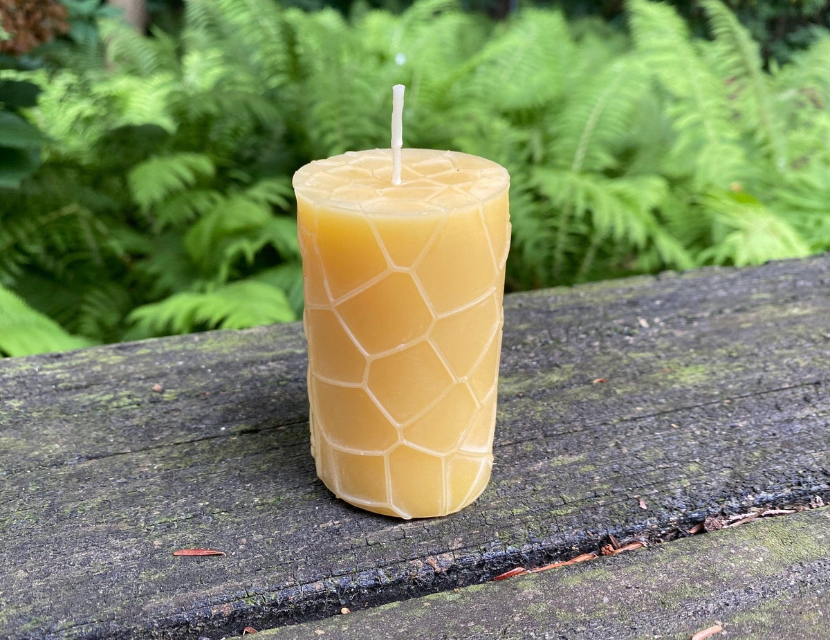 Honeycomb Pattern Beeswax Pillar Candle