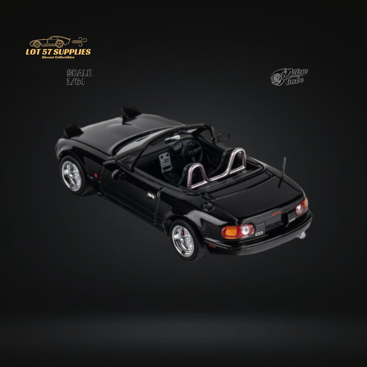 MicroTurbo Eunos Roadster MX-5 Customized Metallic Black 1:64
