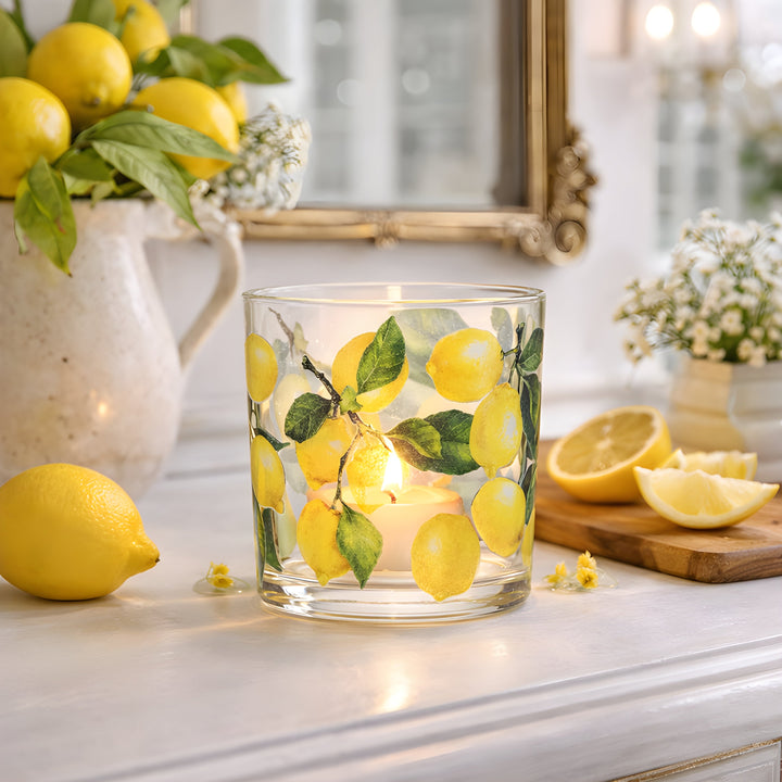 Lemon Votive 3 inch Glass Candle Holder