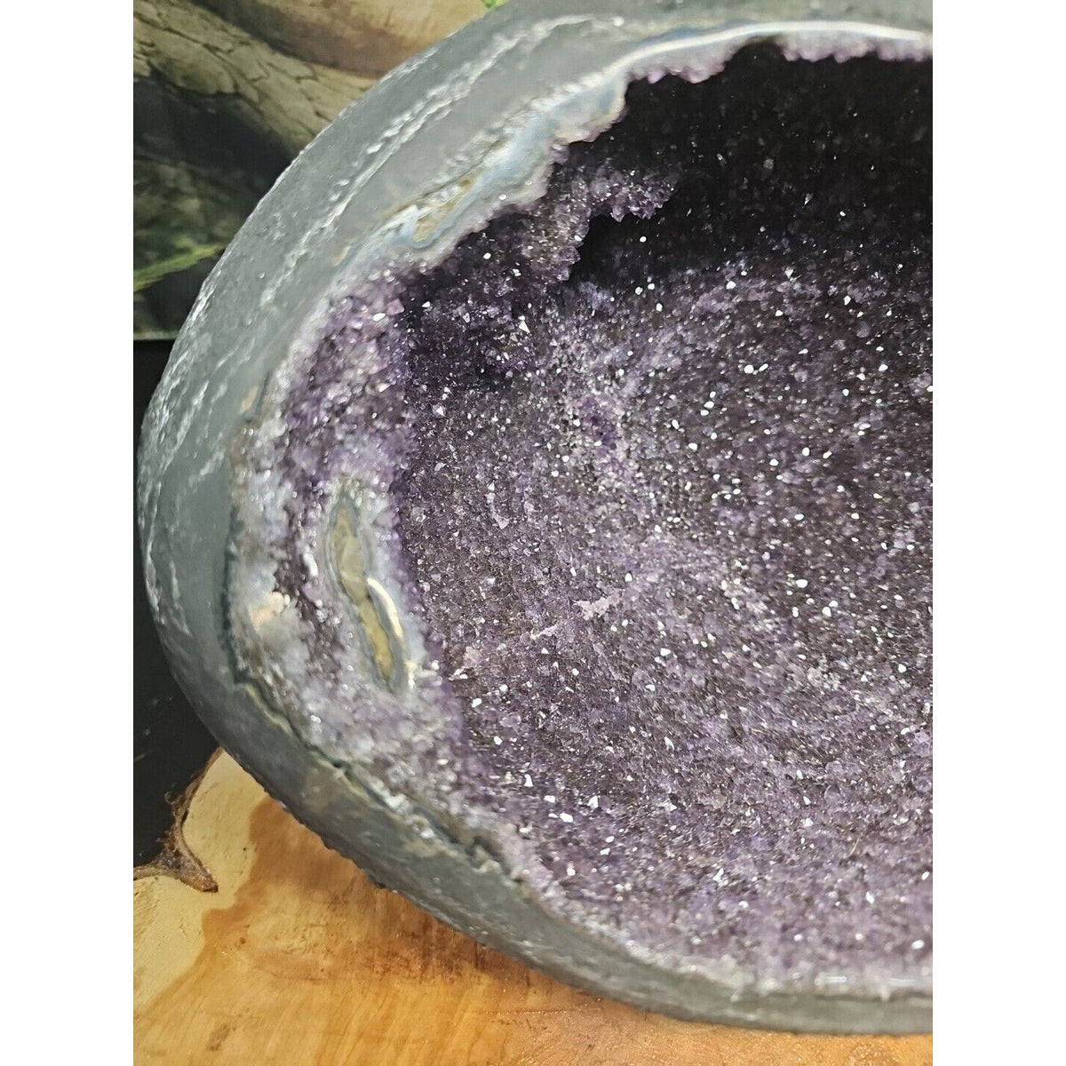 Raw Amethyst Money Bag Geode — 16.8 lbs, Abundance & Reiki Energy Crystal