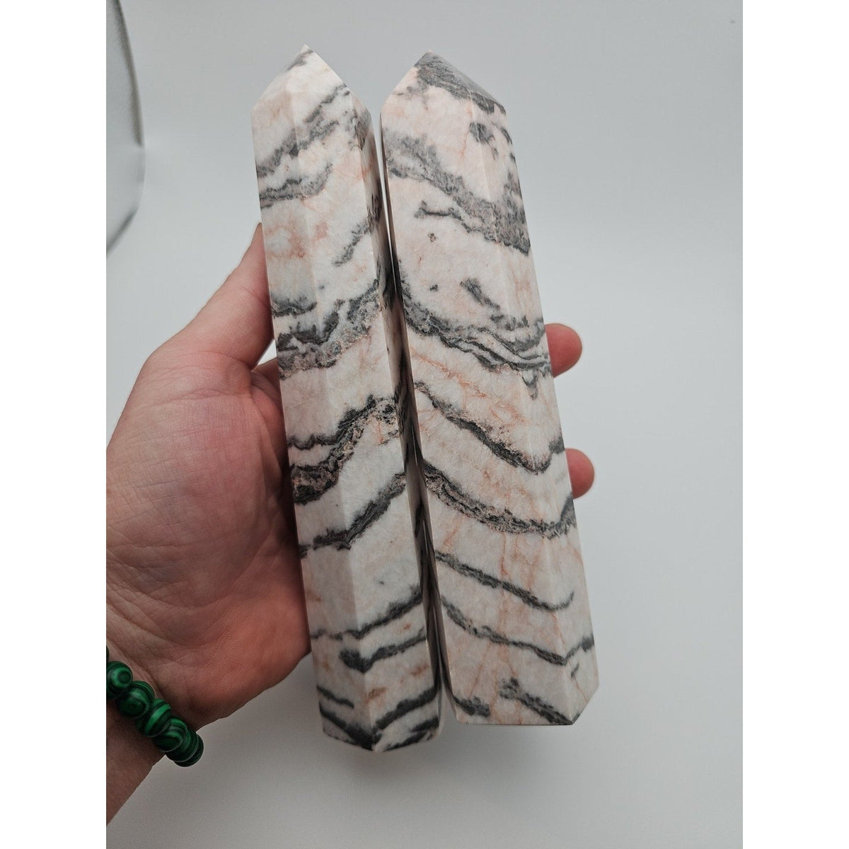 Pink Zebra Jasper 2.37lbs 1 Pair