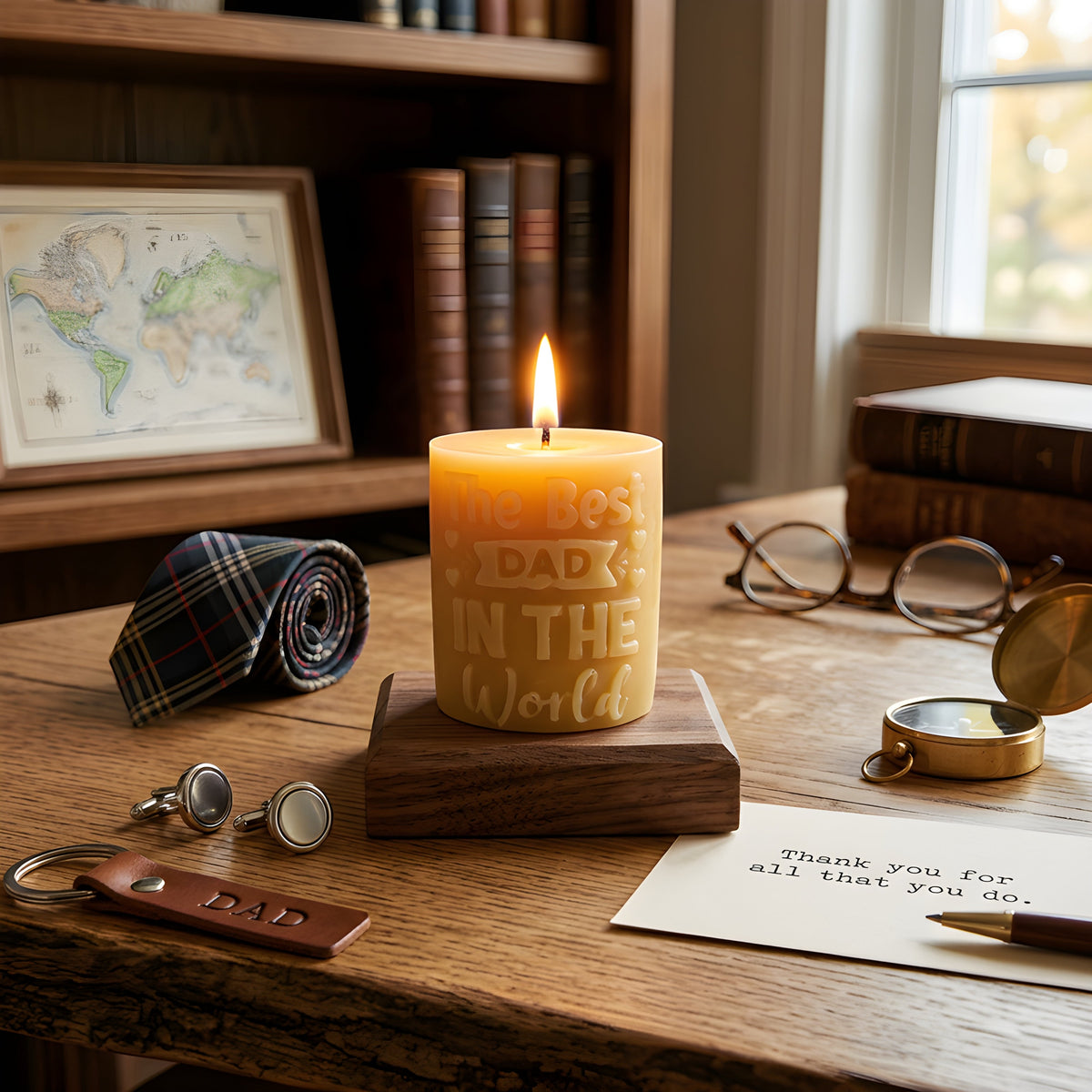 Best Dad in the World Beeswax Candle