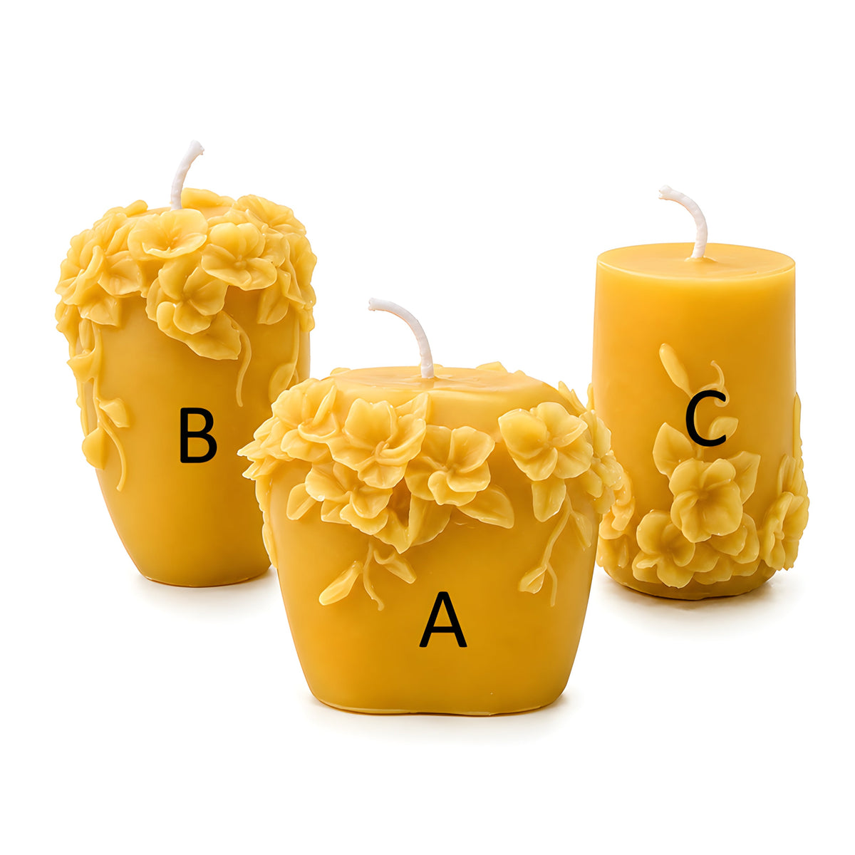 Vine Blossom Beeswax Candle Set