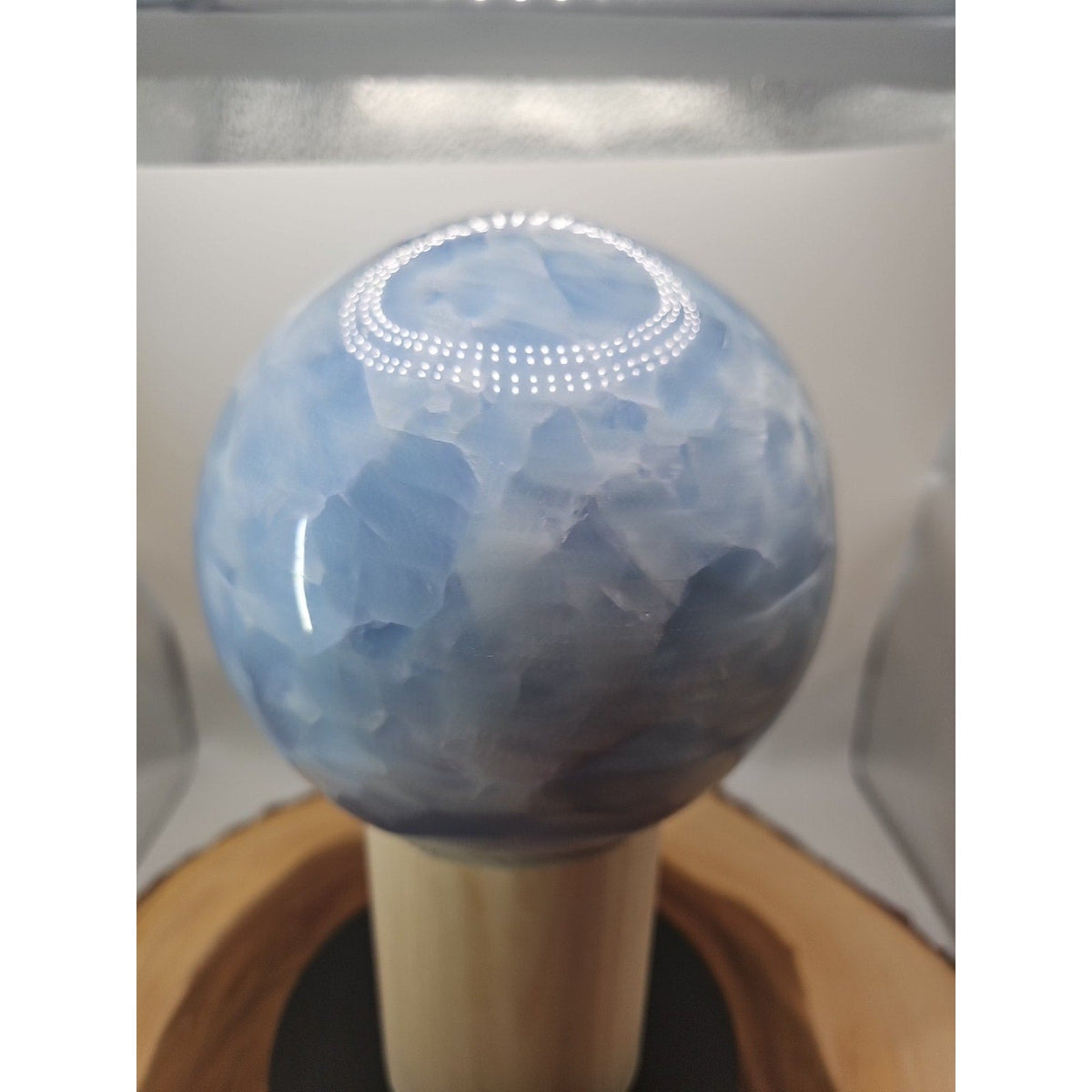 9.17LB Natural Blue crystalThe bal Quartz carved crystal decoration healing
