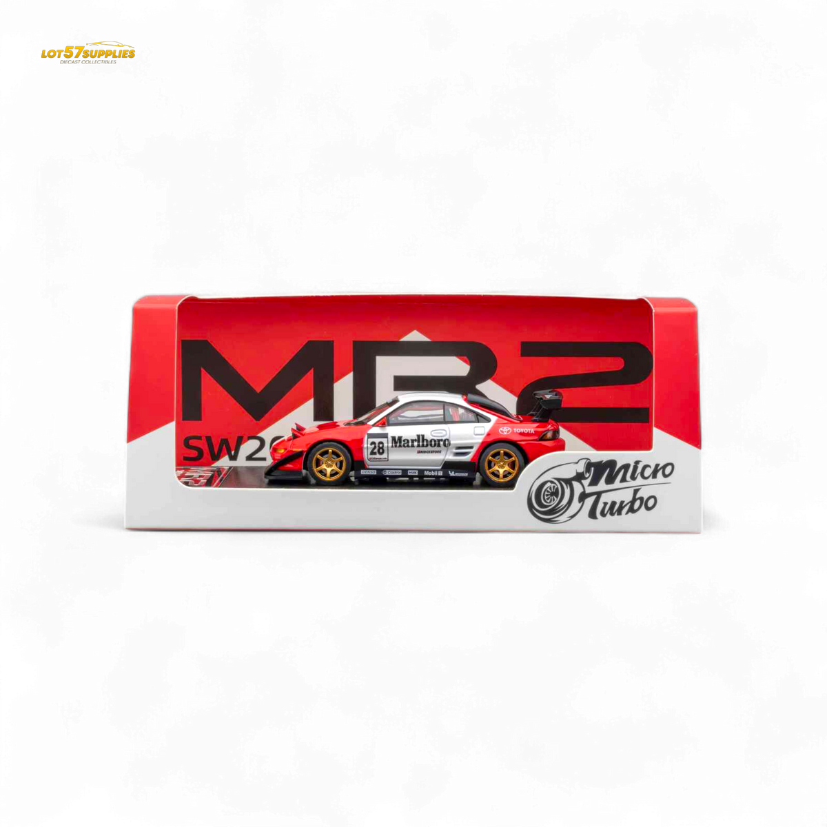 MicroTurbo Toyota MR2 Red & White Racing Livery 1:64