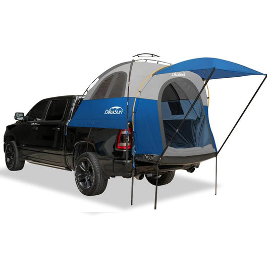 5.5-6.7ft Pickup Truck Bed Tent with Awining,Blue