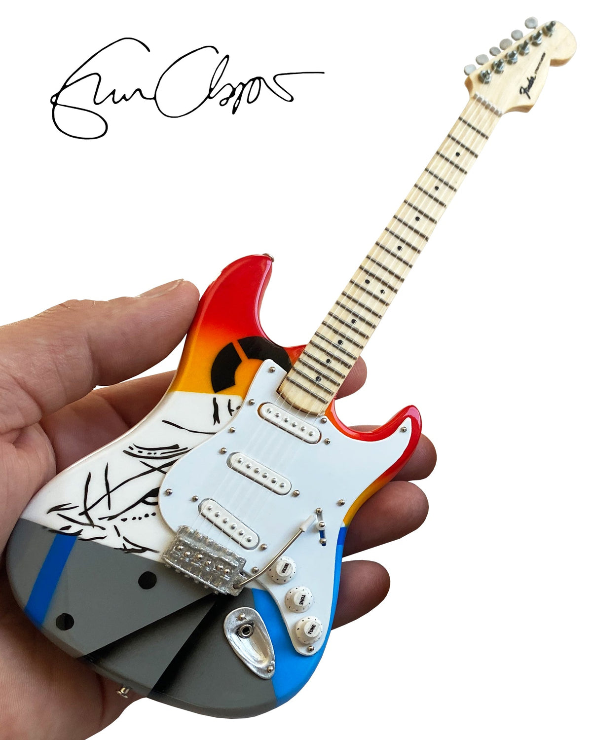 Eric Clapton CRASH One "Over the Rainbow" Mini Guitar Replica - Officially Licensed Fender®
