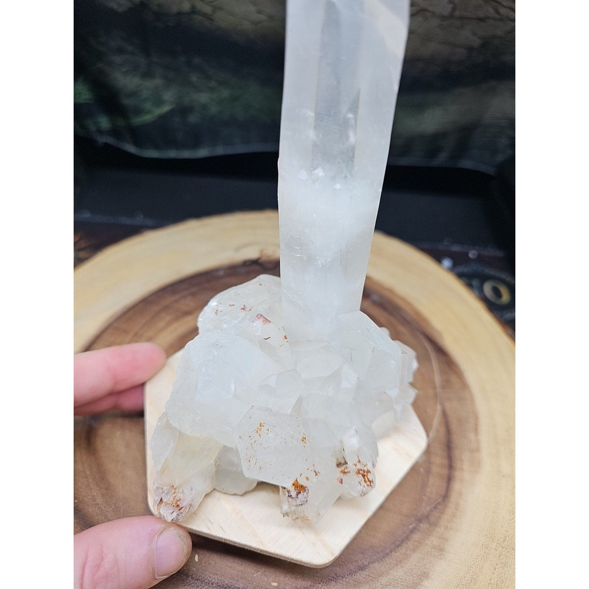 Natural Clear White Quartz Crystal Cluster — 1.28lb, Madagascar