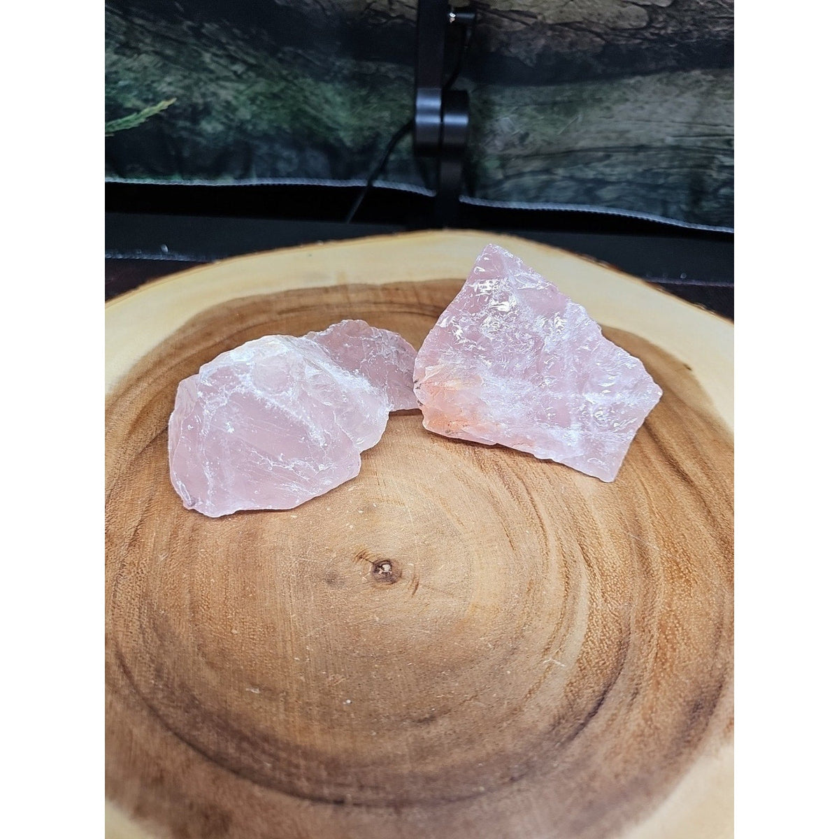 Raw Rose Quartz Chunk Pair — 1lb Natural Crystal, Brazil