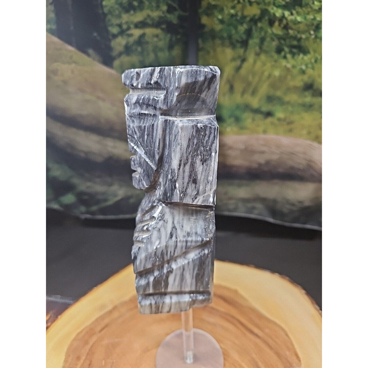 Carved Onyx Aztec Mayan Tiki Sculpture — 4 lbs, 7 inches, Mexican Onyx