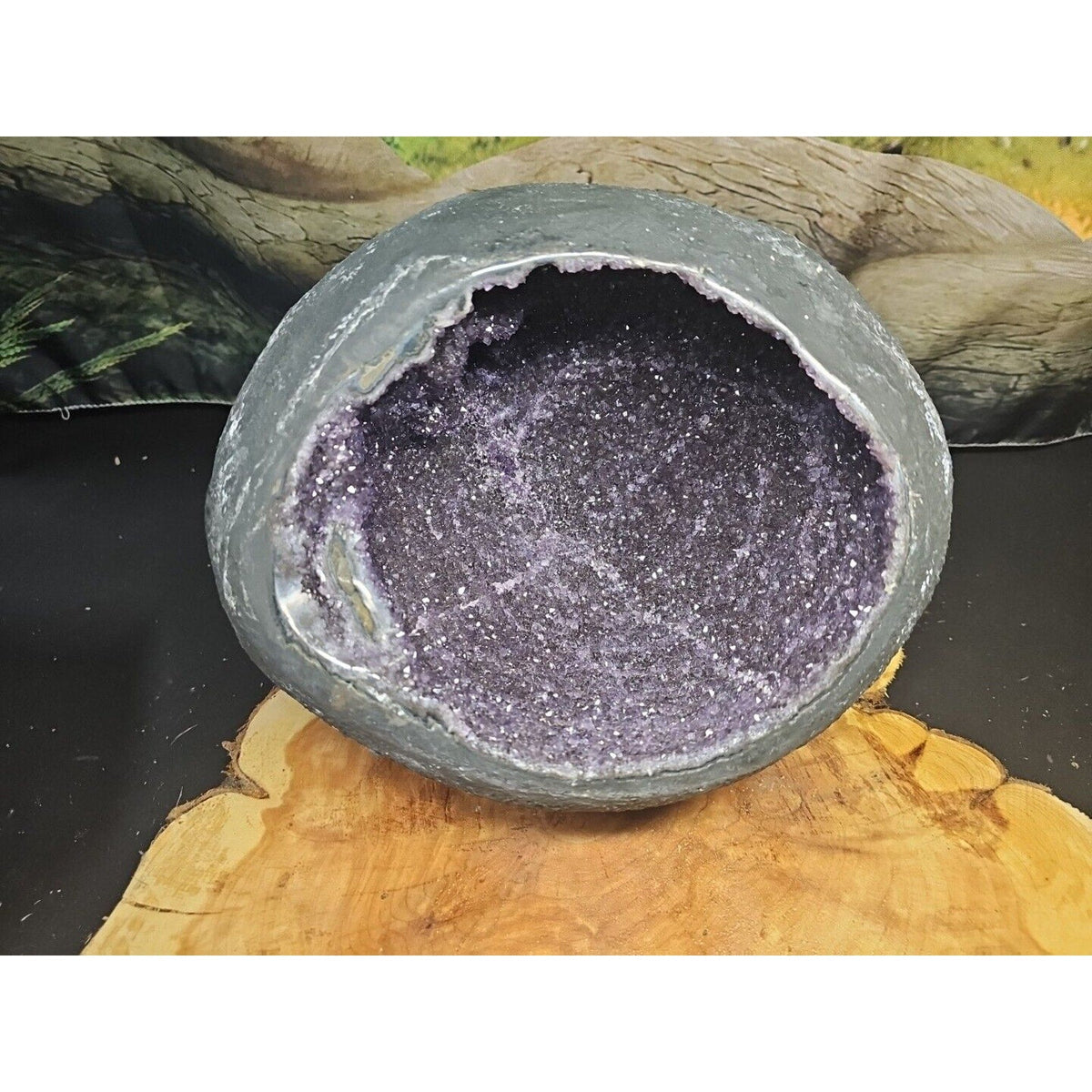 Raw Amethyst Money Bag Geode — 16.8 lbs, Abundance & Reiki Energy Crystal