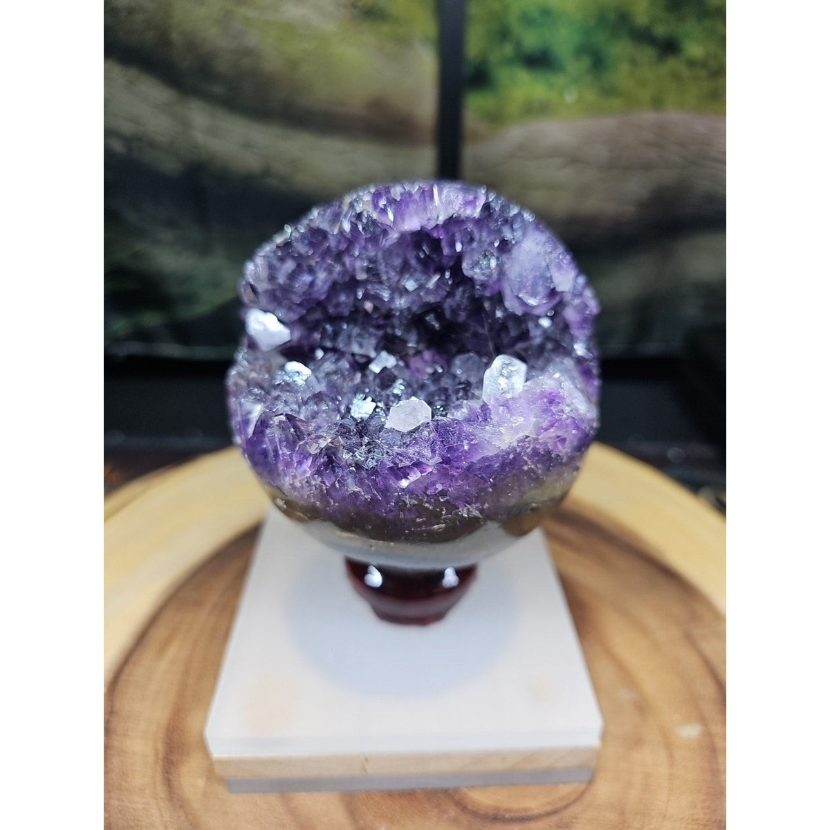 Purple Quartz Crystal Cave Geode – 1.92 lb Brazil