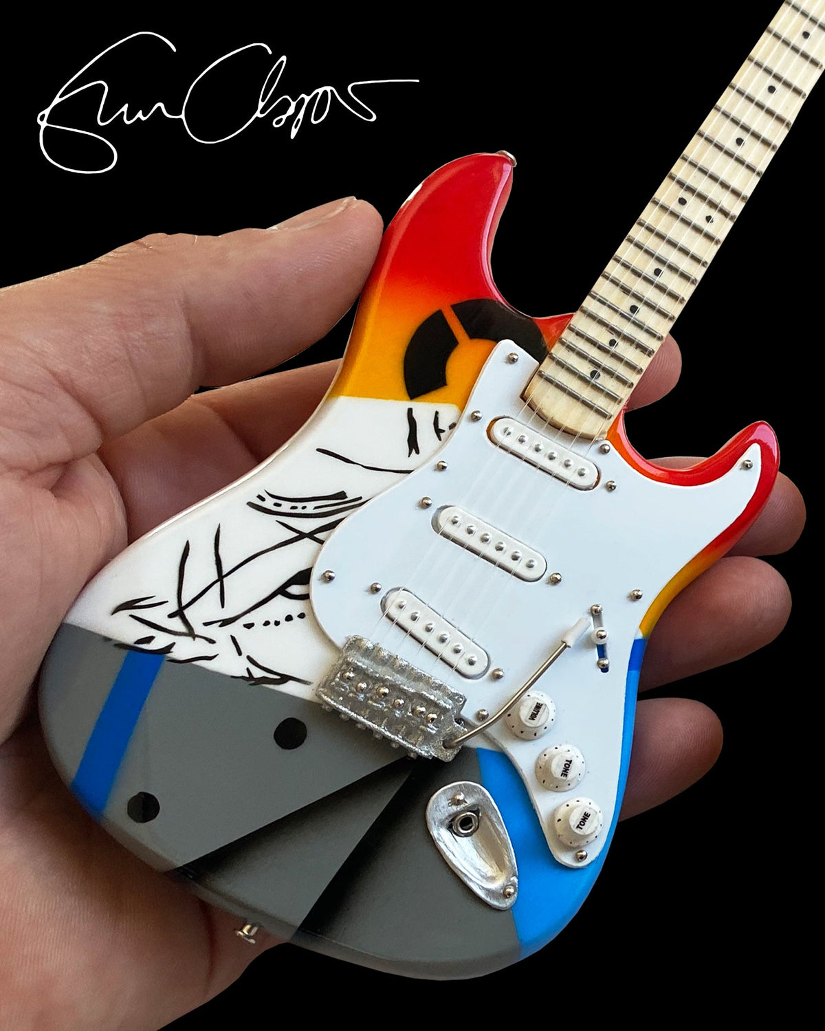 Eric Clapton CRASH One "Over the Rainbow" Mini Guitar Replica - Officially Licensed Fender®