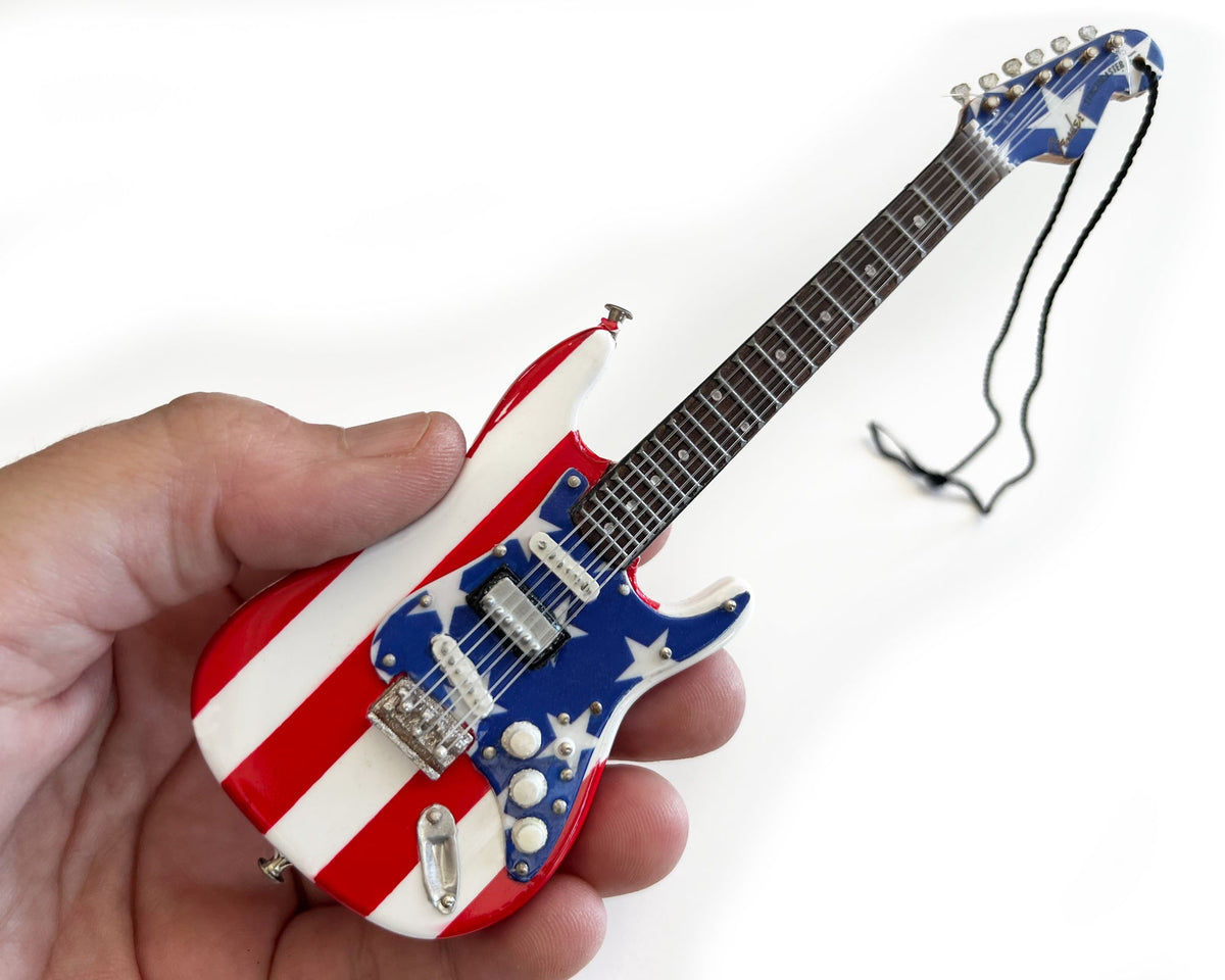 6″ Fender® Guitar Ornament - Wayne Kramer Stars N' Stripes USA Flag Stratocaster®