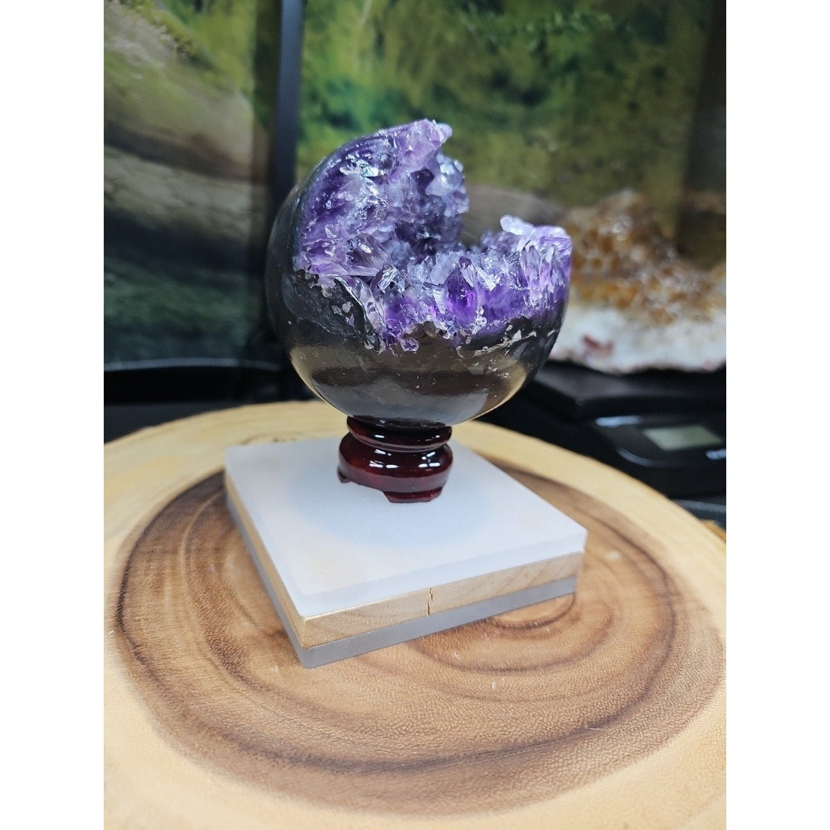 Purple Quartz Crystal Cave Geode – 1.92 lb Brazil