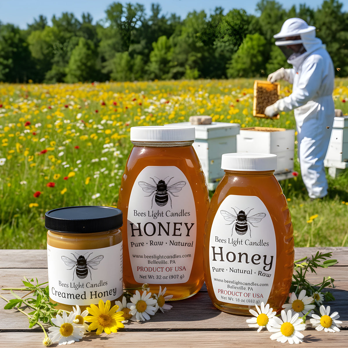 Raw Natural Honey North Eastern USA Local Pure Golden Fresh