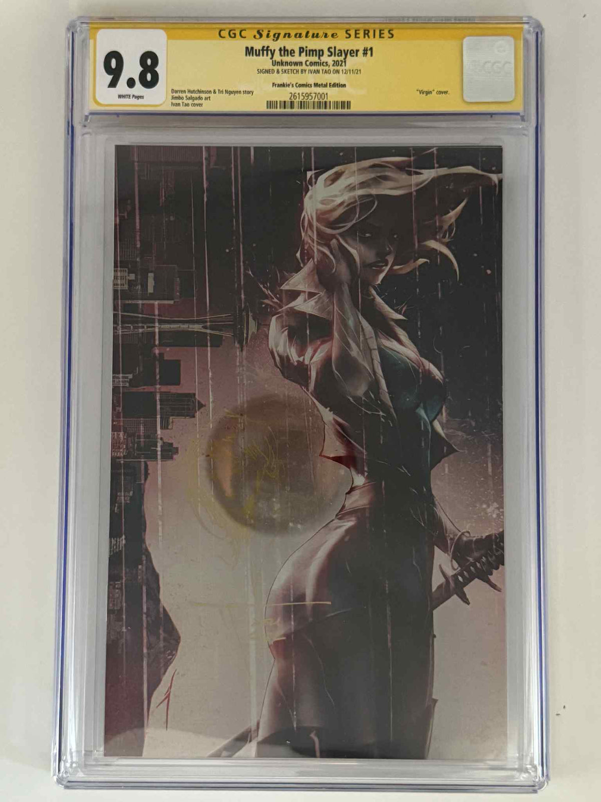 [Signed by Ivan Tao] [METAL] Muffy The Pimp Slayer #1 CGC 9.8 Yellow Label Ivan Tao Exclusive Virgin Var