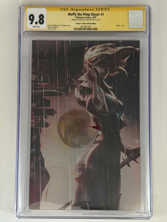 [Signed by Ivan Tao] [METAL] Muffy The Pimp Slayer #1 CGC 9.8 Yellow Label Ivan Tao Exclusive Virgin Var