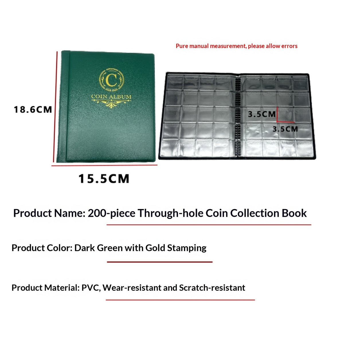 200 Square Coin Album Holders