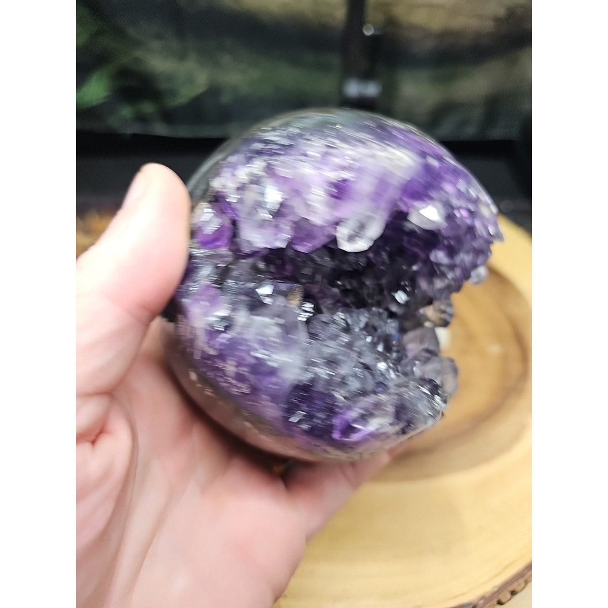 Purple Quartz Crystal Cave Geode – 1.92 lb Brazil