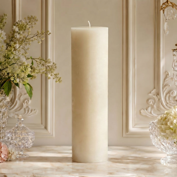 3x14 Inch White Beeswax Pillar Candle