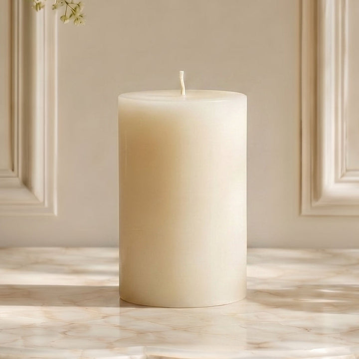 3x5 Inch White Beeswax Pillar Candle