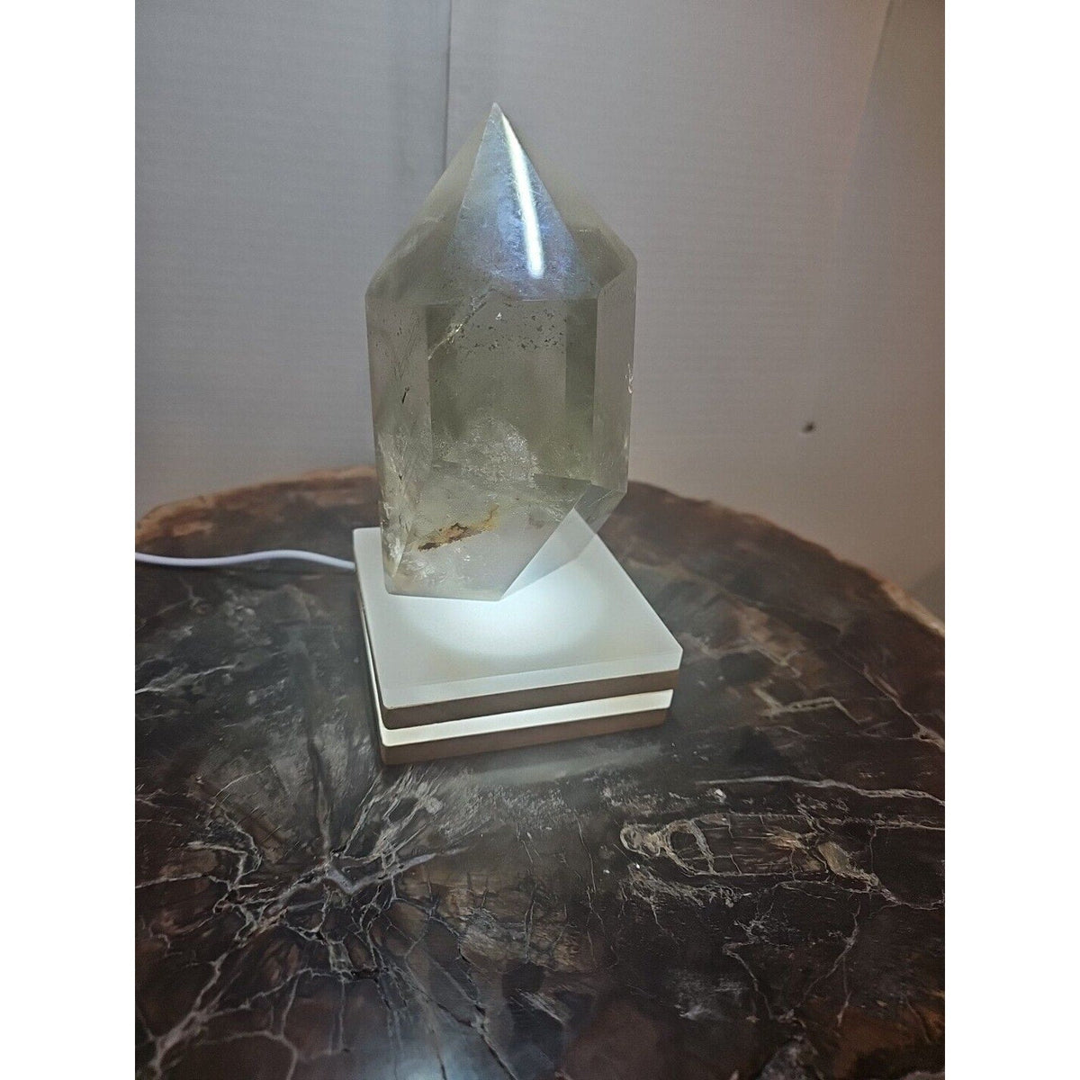Green Ghost Phantom Quartz Crystal Obelisk — 2.7 lbs, Madagascar