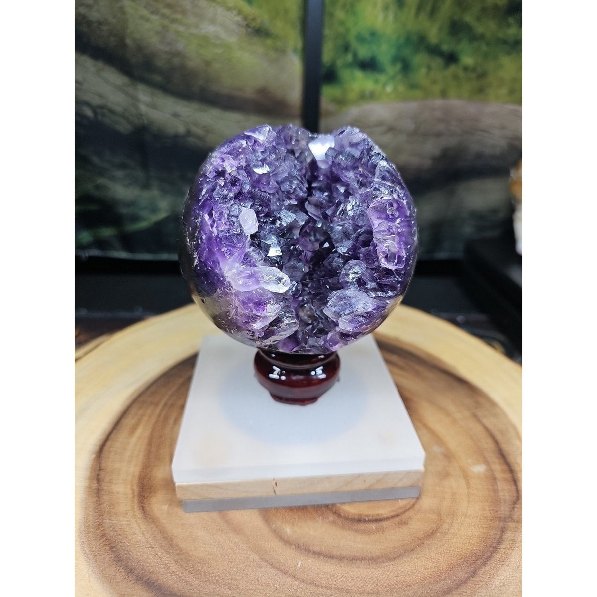 Purple Quartz Crystal Cave Geode – 1.92 lb Brazil