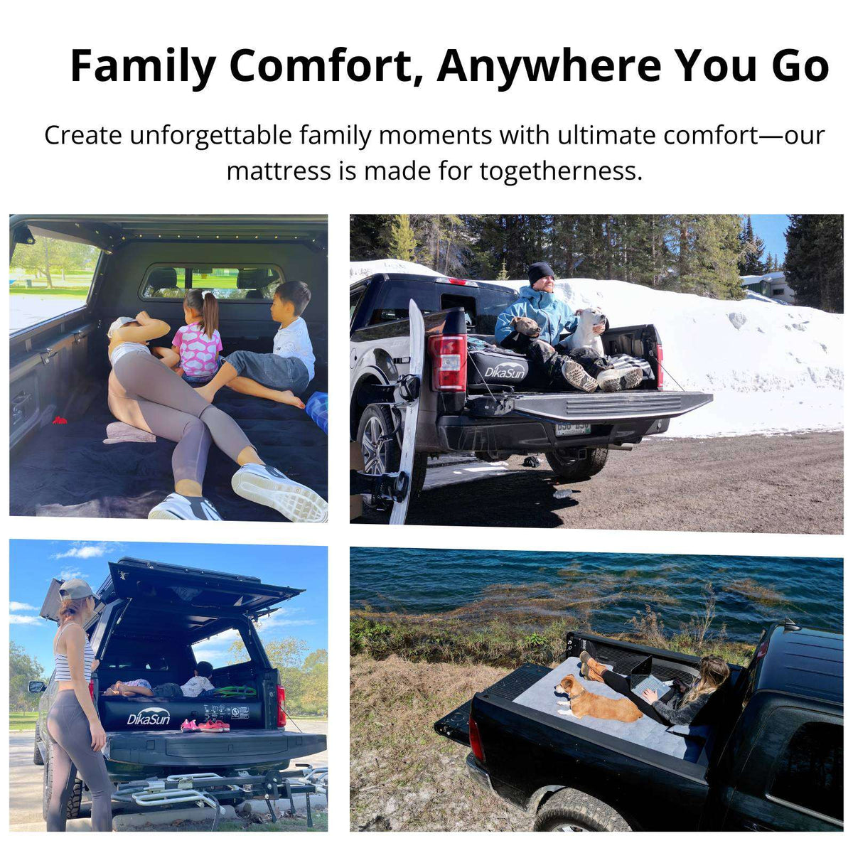 DikaSun 6-6.5 FT Mid Size Pickup Truck Bed Air Mattress,Black