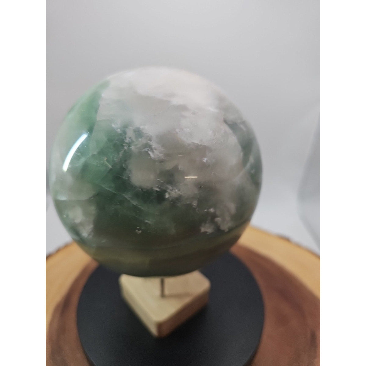 Large Natural Green Fluorite Quartz Crystal Sphere — 5.43 lbs, Madagascar