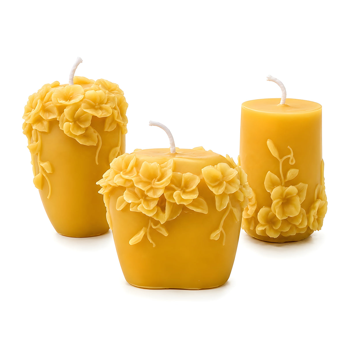 Vine Blossom Beeswax Candle Set