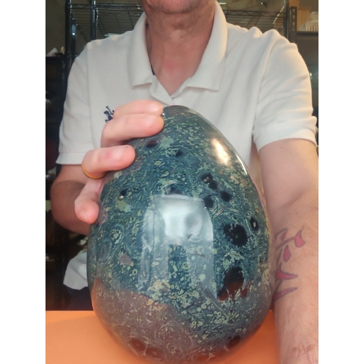 Kambaba Jasper Specimen with Jade Stand – 15.2 lb