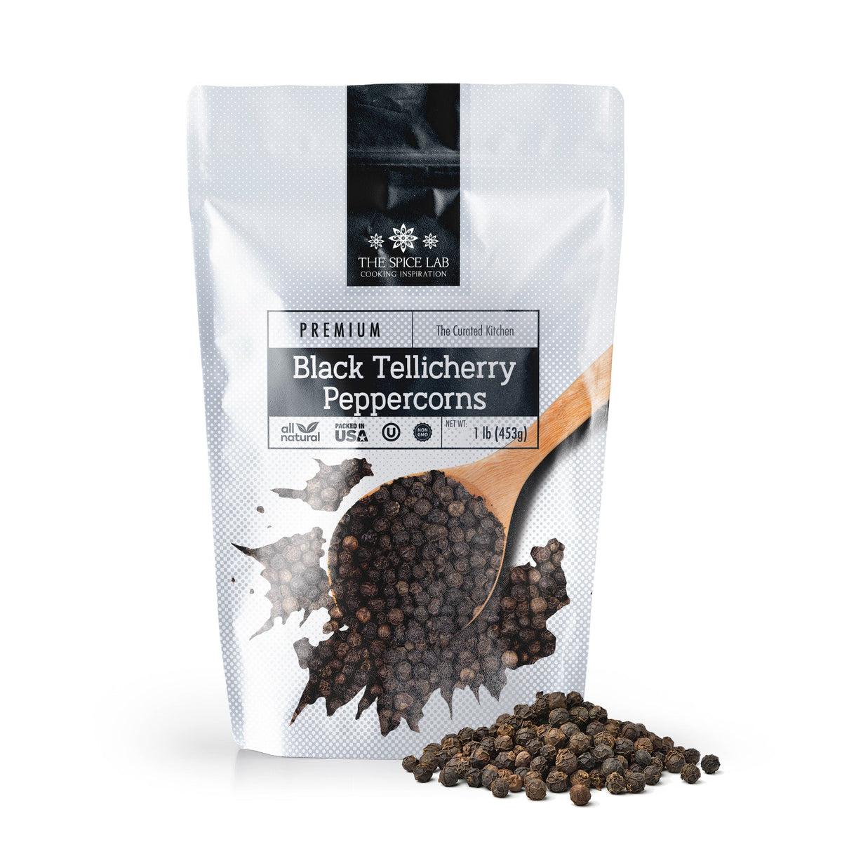 Black Tellicherry Peppercorns (Whole) for Grinder Refill